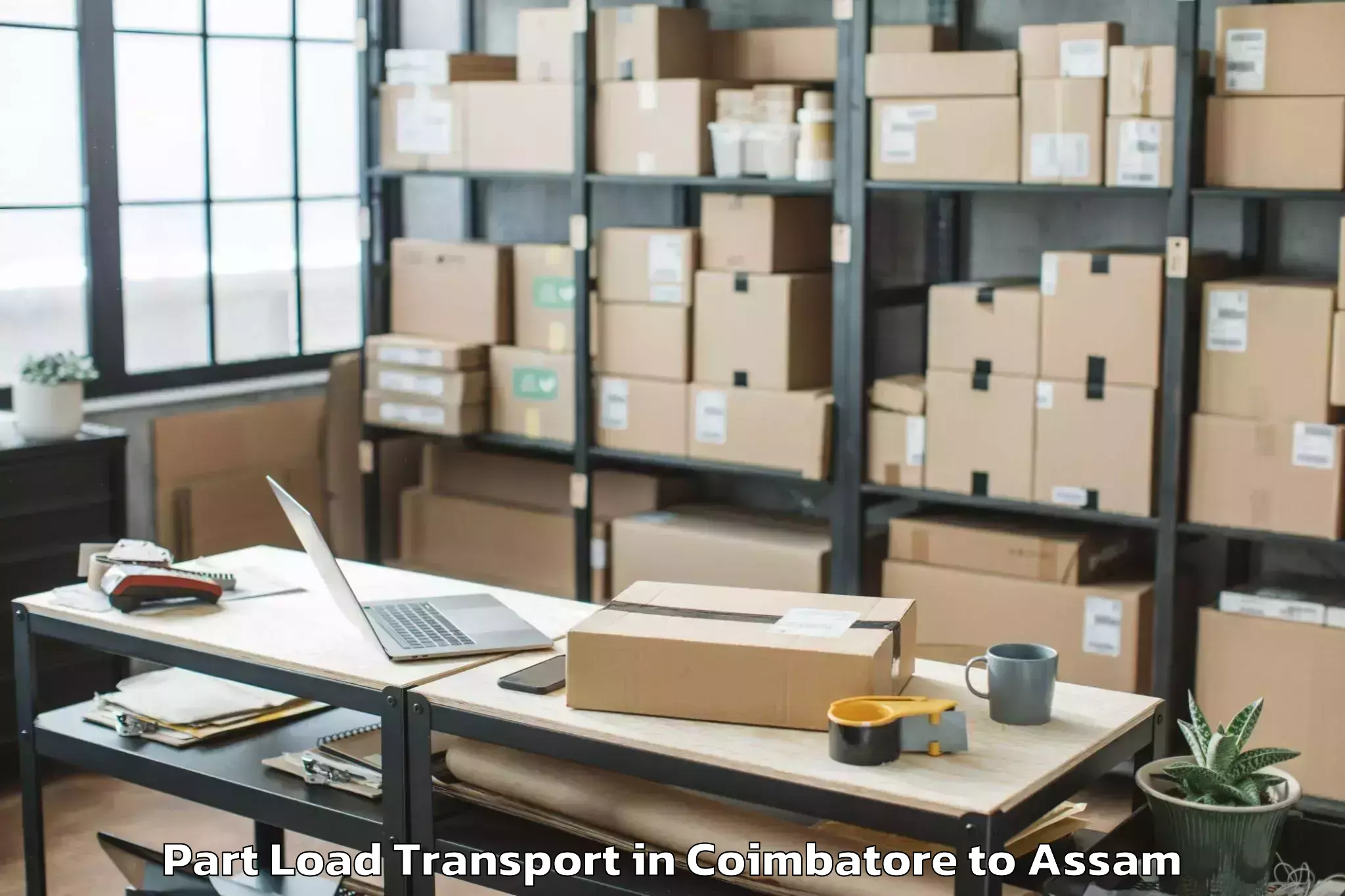 Book Coimbatore to North Guwahati Pt Part Load Transport Online